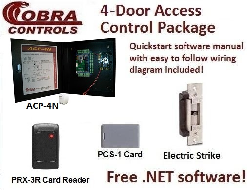 Single Door Access Controller System Kit w/ Power Supply, Metal Box,  Reader, Exit Button and MAG Lock, Access Control Kits, iACC1DMP-K