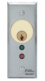 MCK-3 Mortise Cylinder Keyswitch, Narrow, Green & Red LED