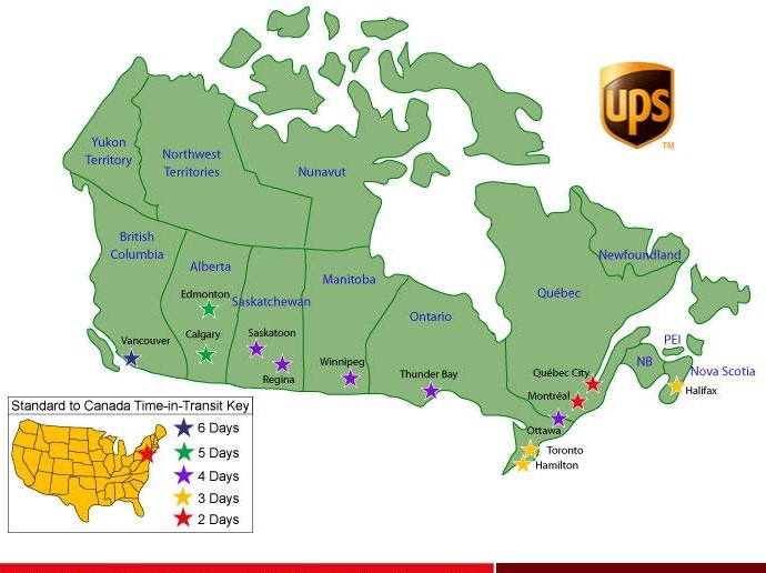 UPS Outbound from New York to Canada